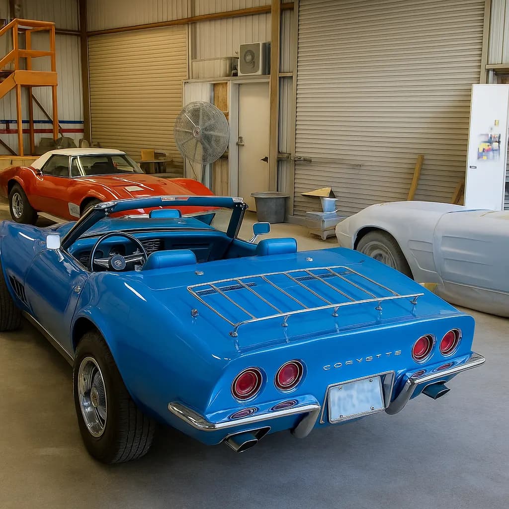 Habib's Auto Body & Paint shop floor in Vacaville with cars being repaired